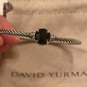 David Yurman Petite Black Onyx silver bracelet in size medium